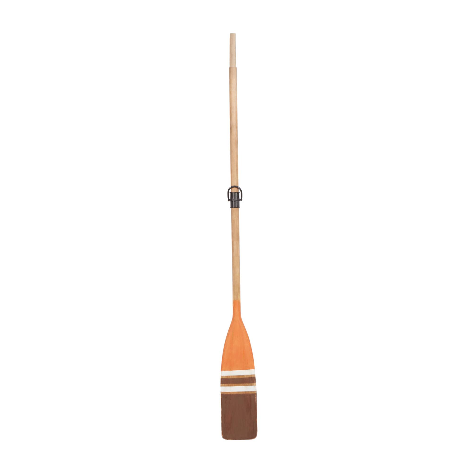 Coastal Brown and Orange Wood Oar Wall Art, 61" x 6" x 2"